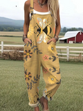 Floral Print Wildflower Buzz Jumpsuit with Adjustable Straps