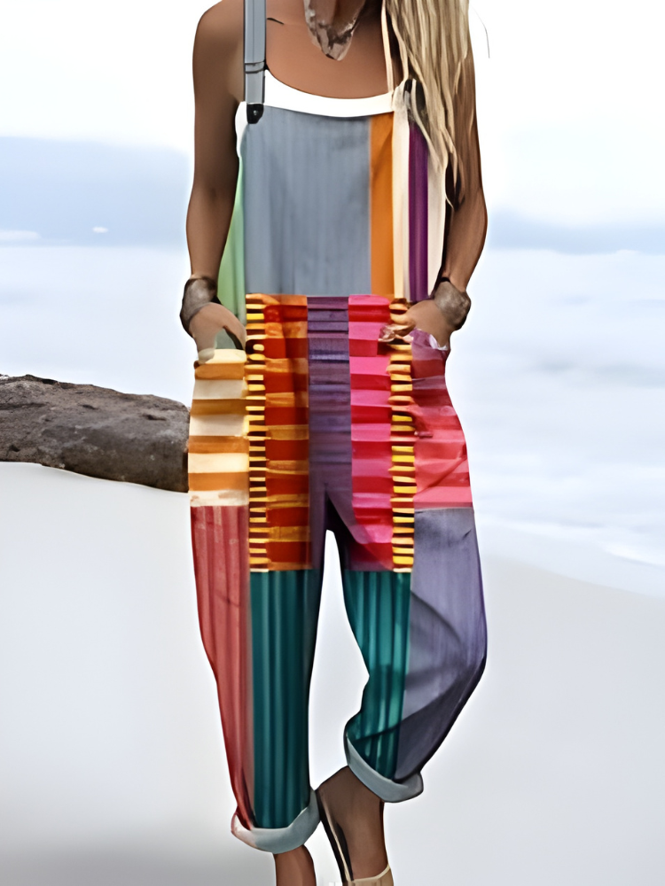 Colorburst Stripes Jumpsuit by Kara™