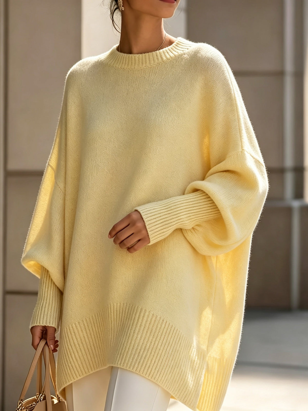 Marise Draped Sweater with Elegant Flowing Design