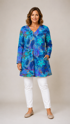 April | V-Neck Long Blouse