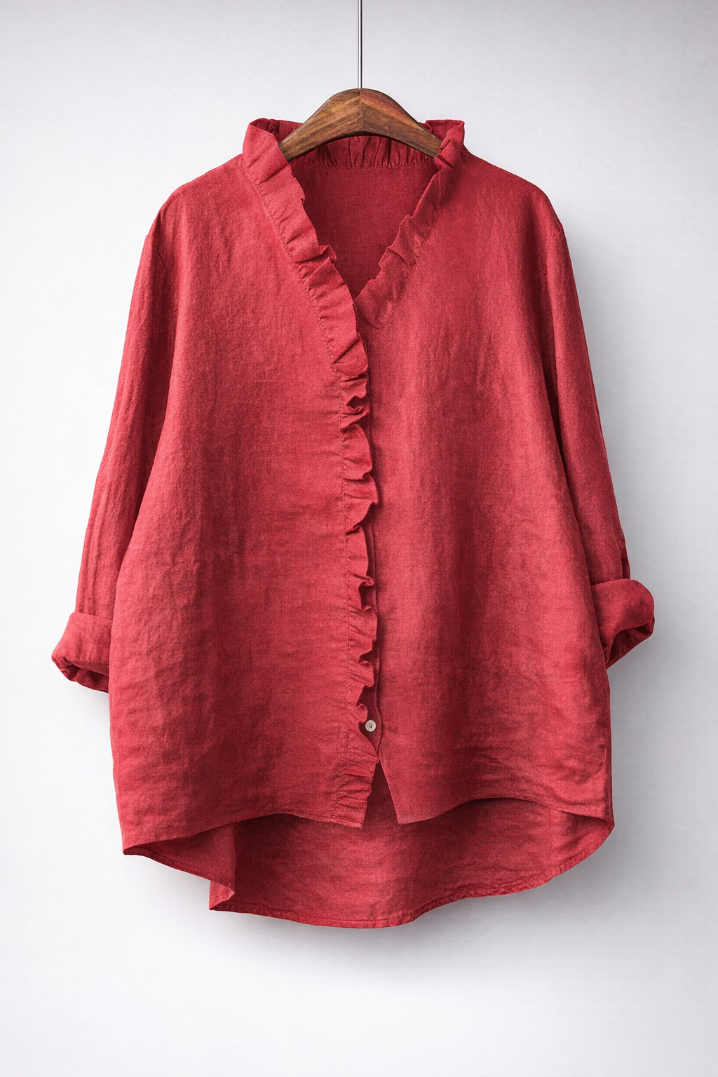 Luisa™ Chic Ruffled Linen Blend Top