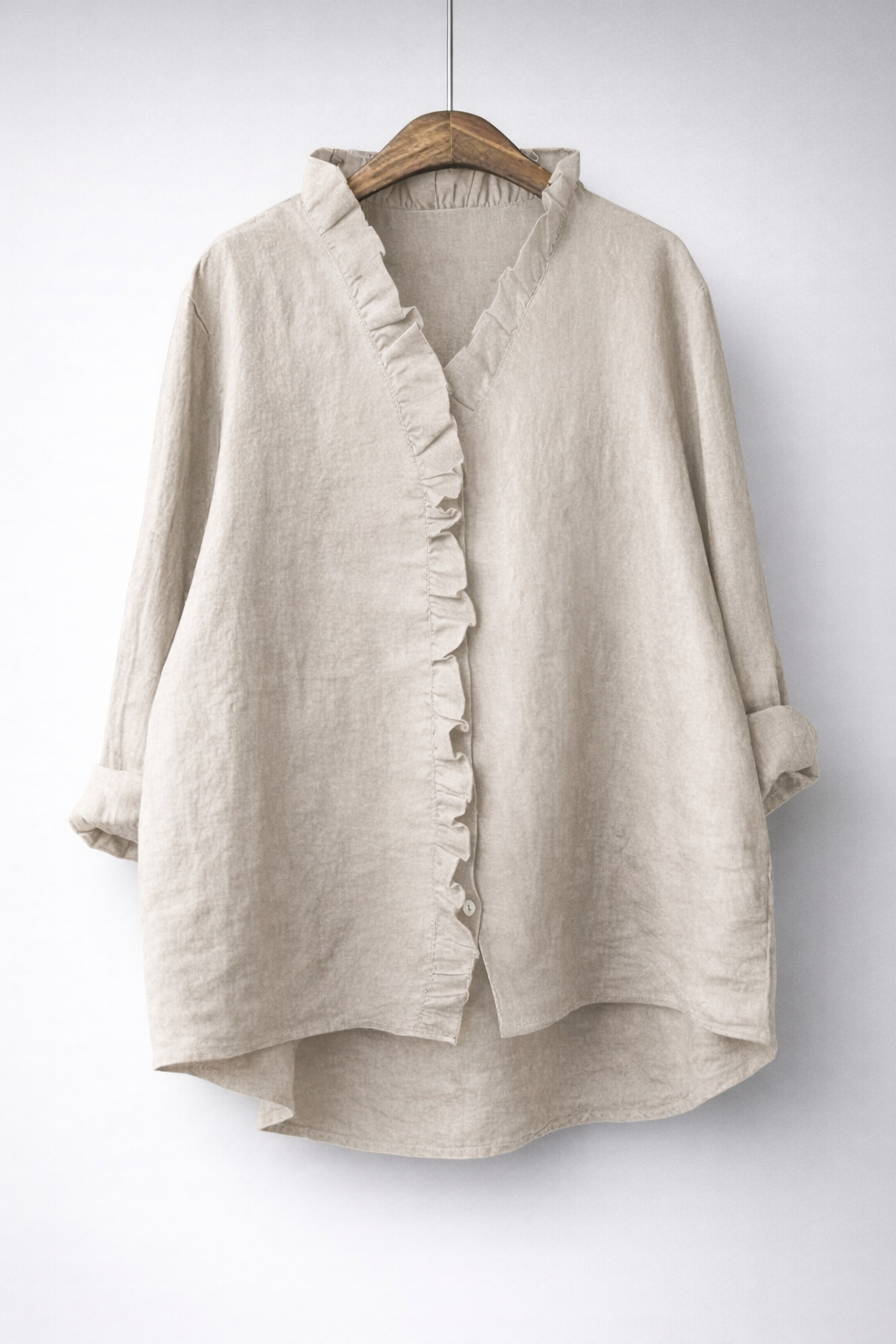 Luisa™ Chic Ruffled Linen Blend Top