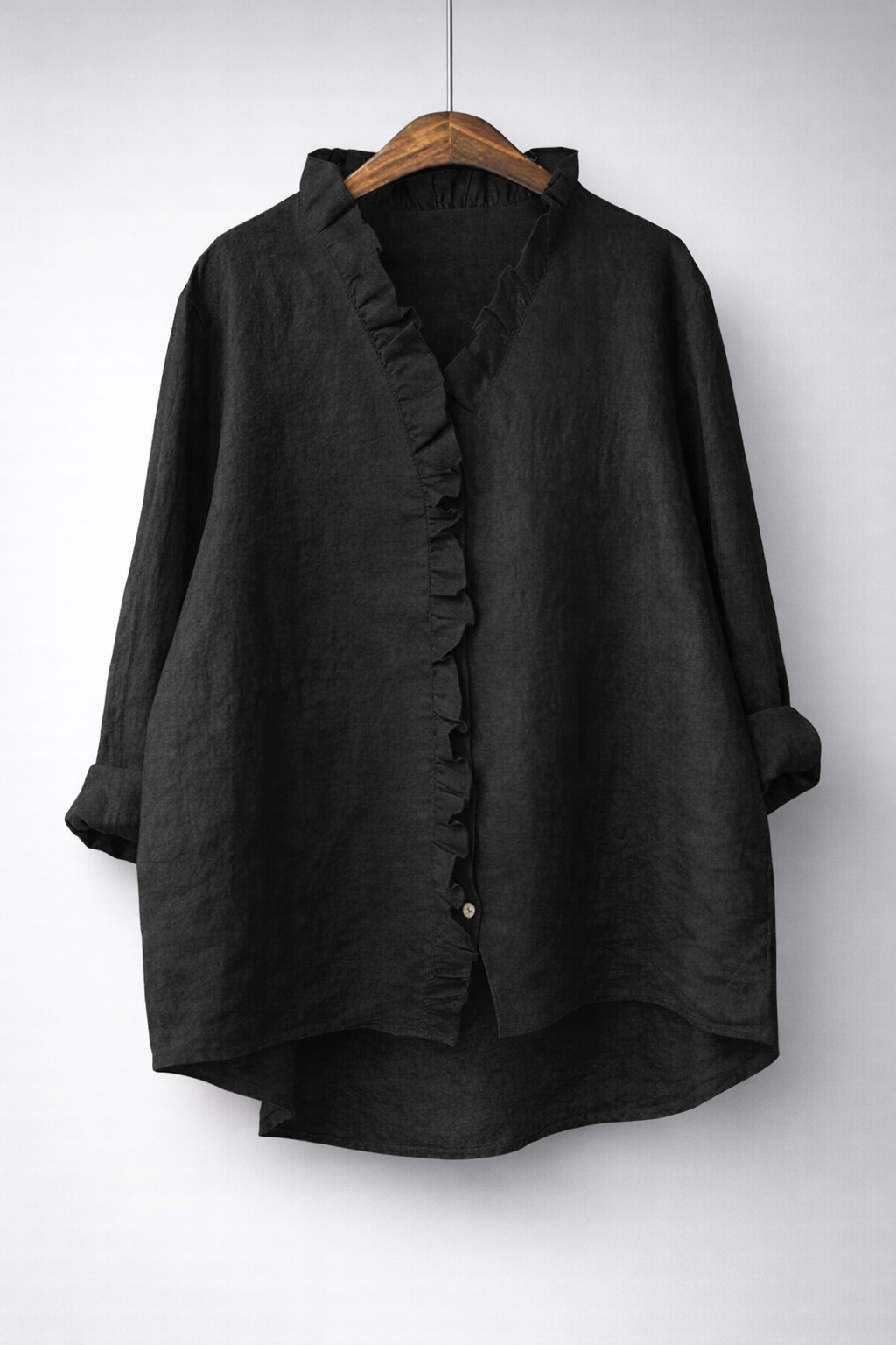 Luisa™ Chic Ruffled Linen Blend Top