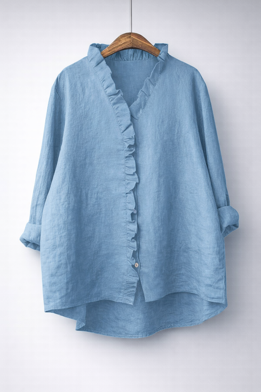 Luisa™ Chic Ruffled Linen Blend Top