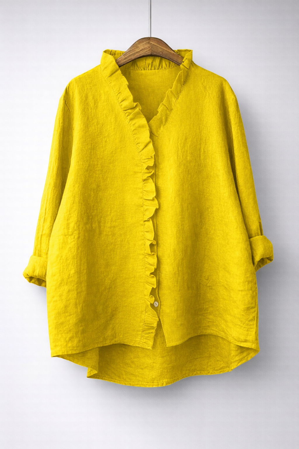 Luisa™ Chic Ruffled Linen Blend Top