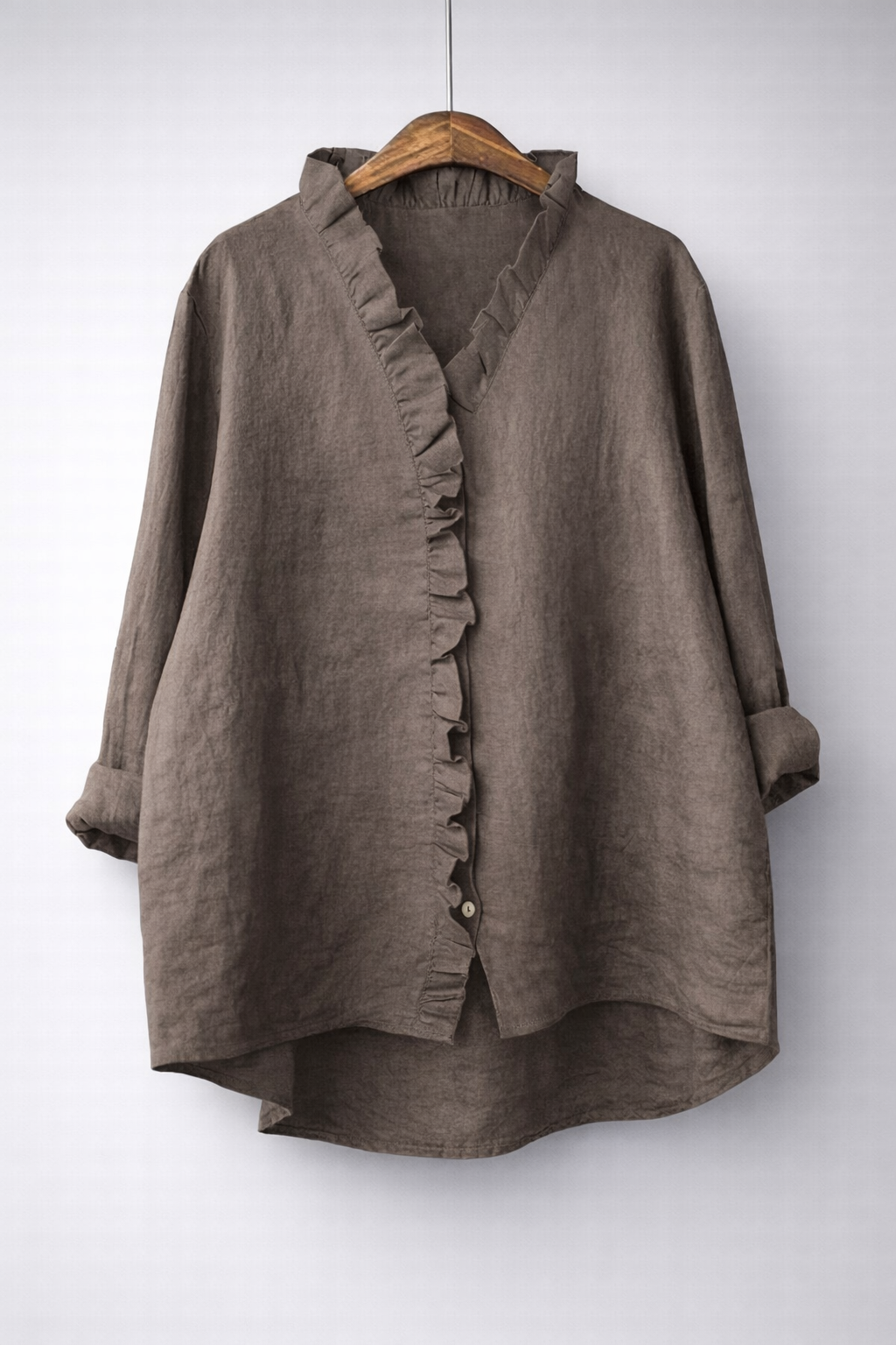 Luisa™ Chic Ruffled Linen Blend Top