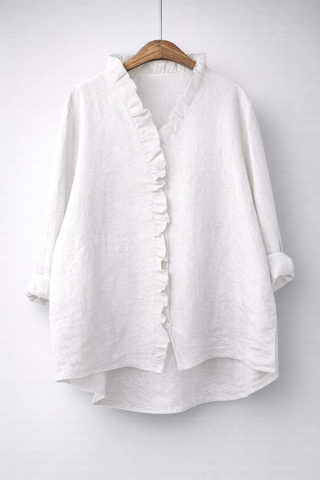 Luisa™ Chic Ruffled Linen Blend Top