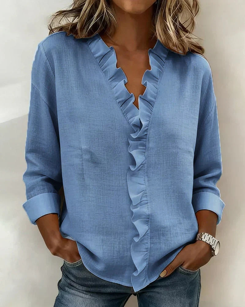 Lottie™ V-Neck Ruffle Blouse