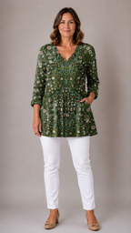 Cecelia | V-Neck Long Blouse