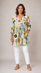 Nellie | V-Neck Long Blouse