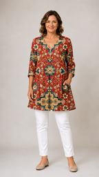 Amoura | V-Neck Long Blouse