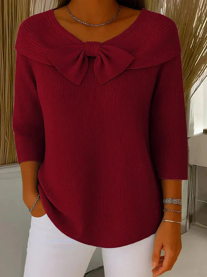 Remi™ Chic Knitted Bow Blouse