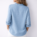 Luisa™ Chic Ruffled Linen Blend Top