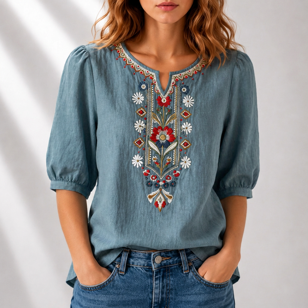 Dalia™ Embroidered Floral Blouse