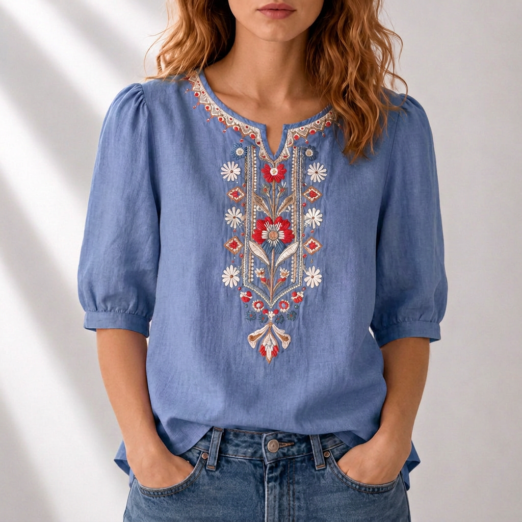 Dalia™ Embroidered Floral Blouse