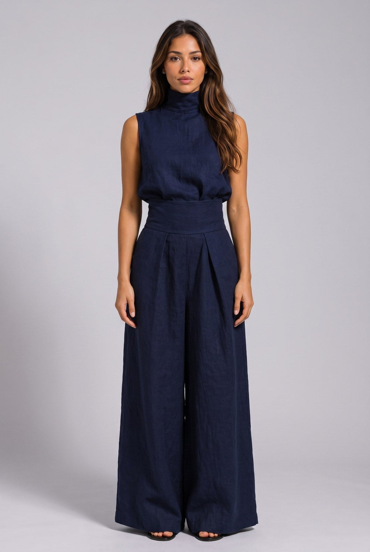 Aleia™ Chic Linen Blend Two-Piece Set with Relaxed Fit