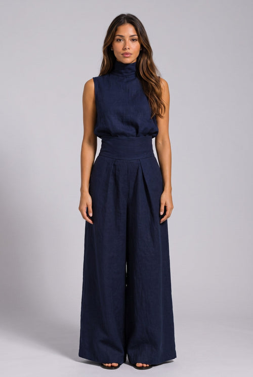 Aleia™ Chic Linen Blend Two-Piece Set with Relaxed Fit