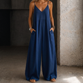Laney Denim Wide-Leg Jumpsuit with Adjustable Straps
