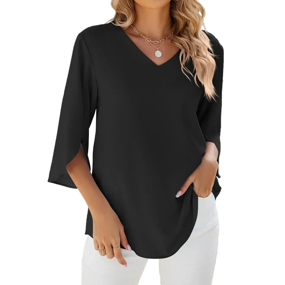 Jadzia™ Easygoing V-Neck Top