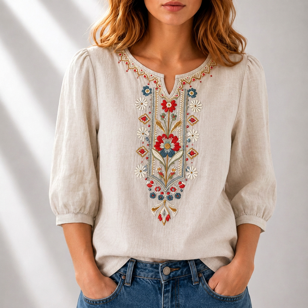 Dalia™ Embroidered Floral Blouse