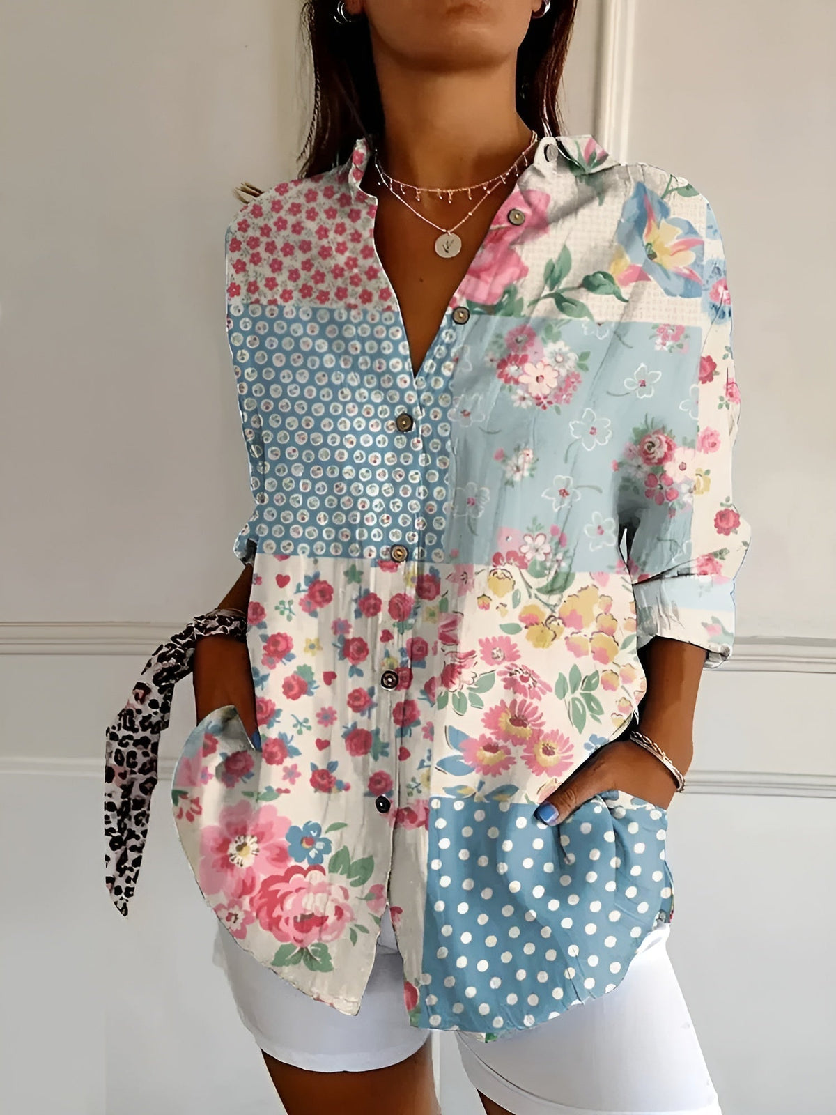 Roseanne™ Floral Breeze Button-Up Blouse
