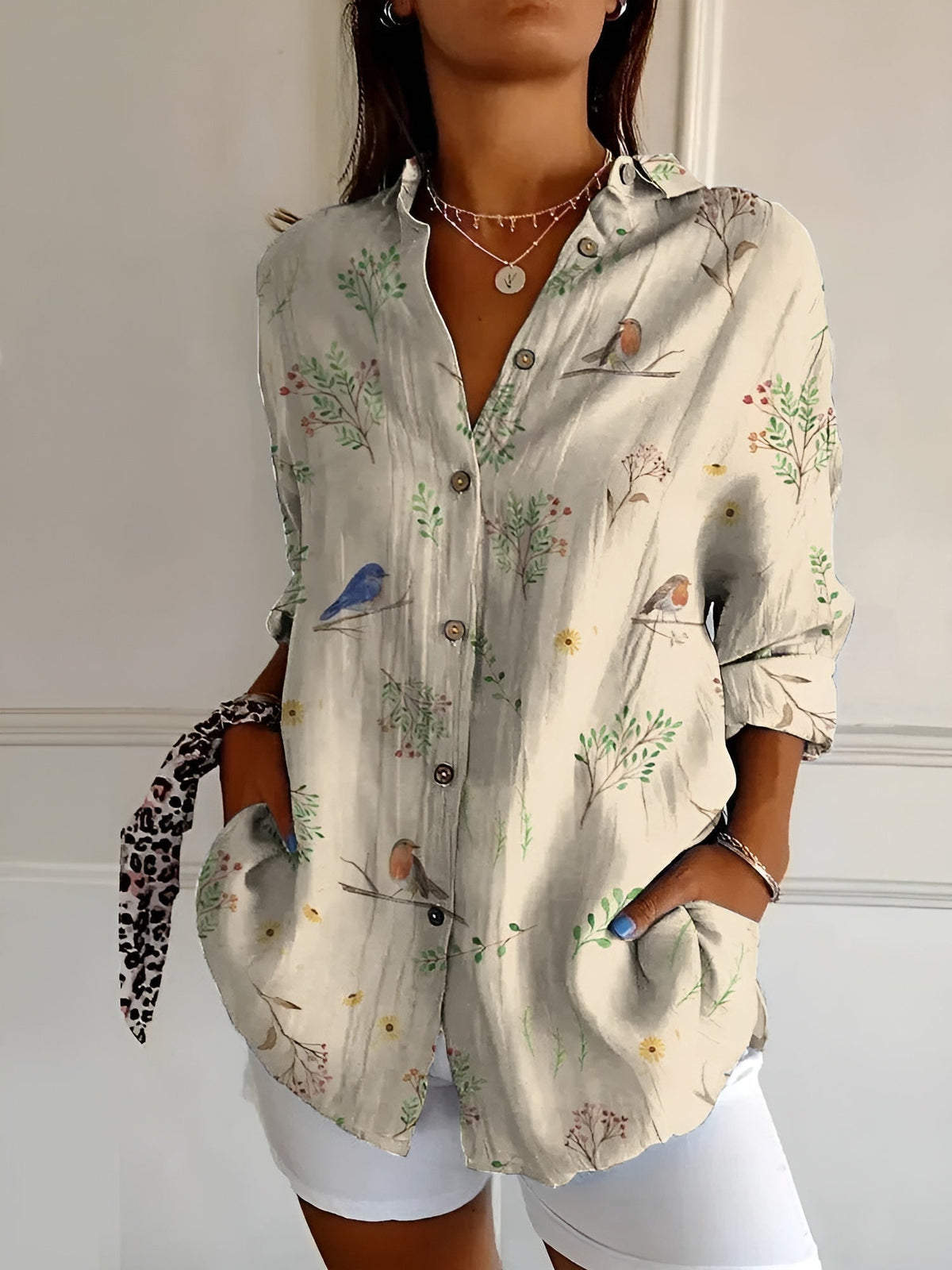 Roseanne™ Floral Breeze Button-Up Blouse