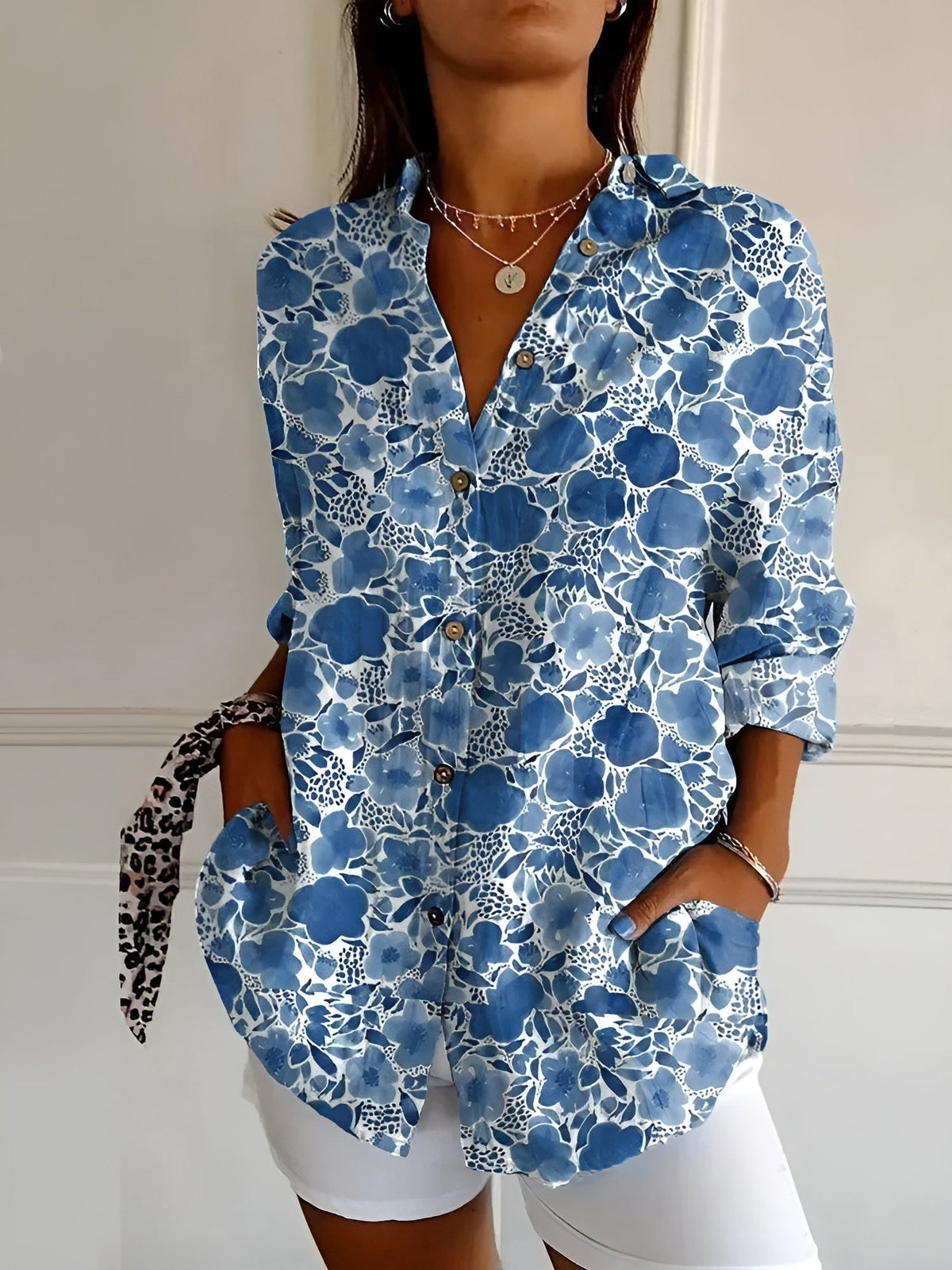 Roseanne™ Floral Breeze Button-Up Blouse