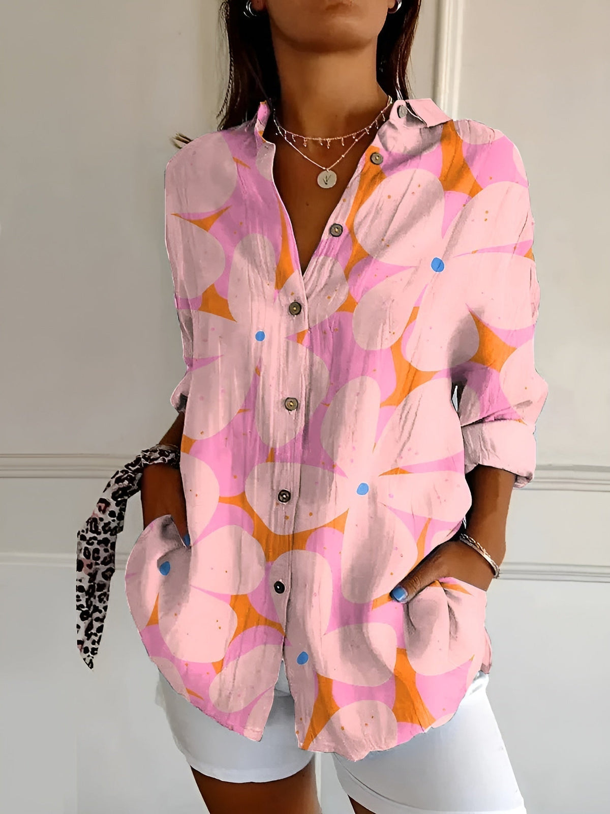Roseanne™ Floral Breeze Button-Up Blouse
