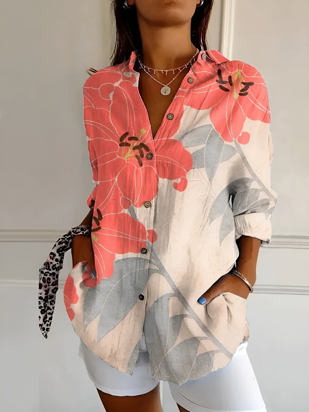 Roseanne™ Floral Breeze Button-Up Blouse