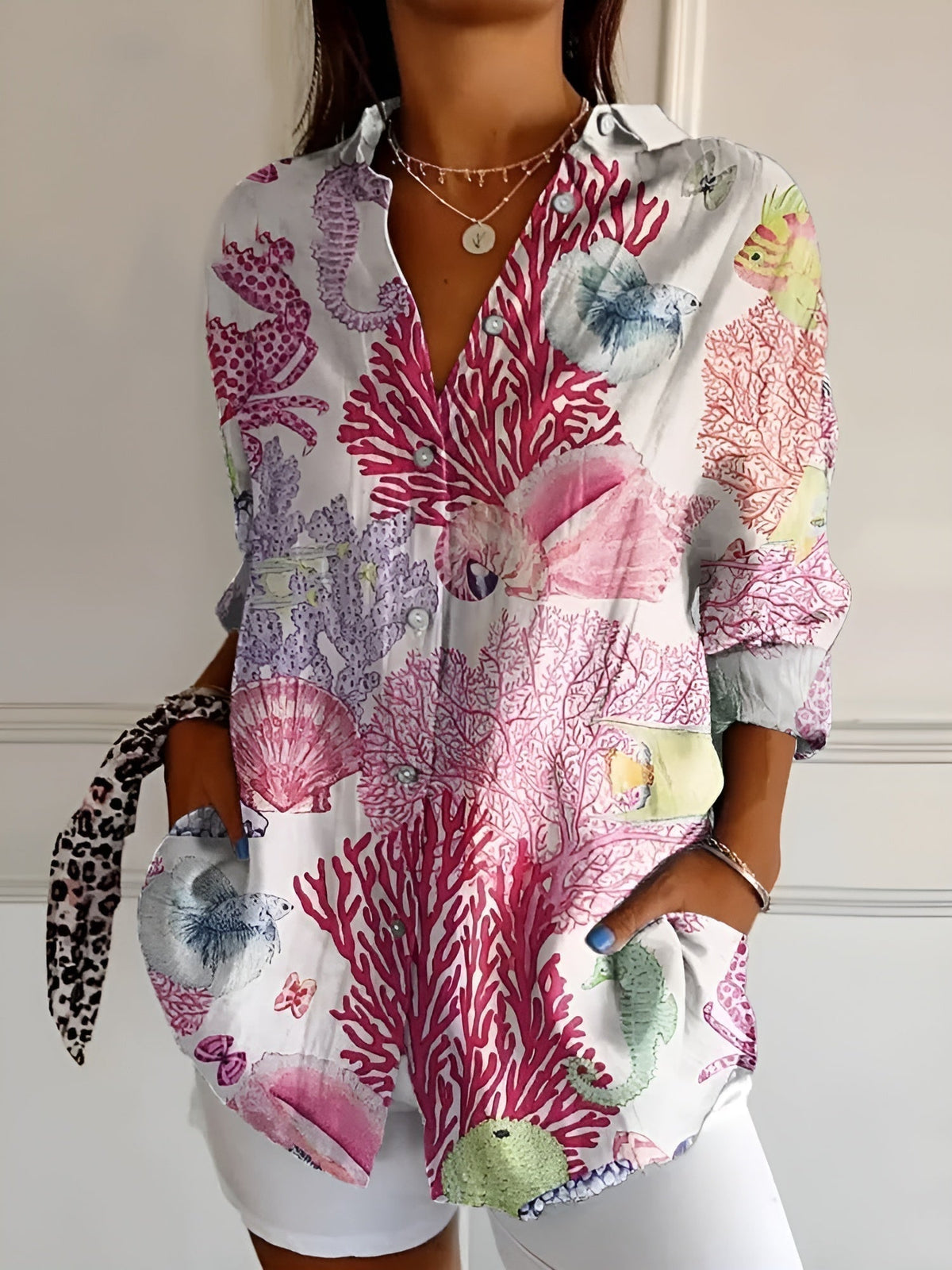 Roseanne™ Floral Breeze Button-Up Blouse