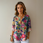 Aaliyah™ Elegant Floral Pattern Blouse