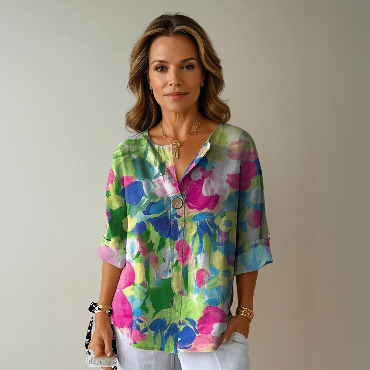 Aaliyah™ Elegant Floral Pattern Blouse